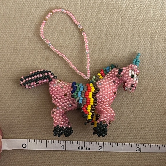 Colourful Beaded Unicorn Ornament - Picture 3 of 3
